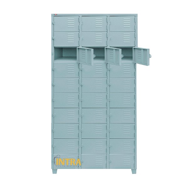Roupeiro de Aço 30 Portas Mini com Pitão para Cadeado
