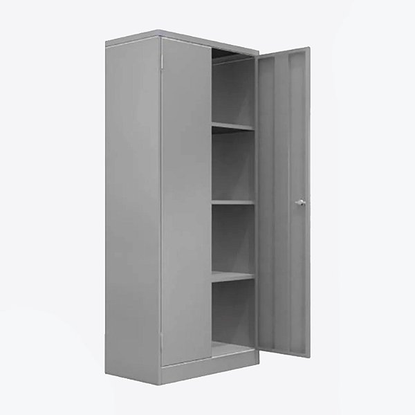 Armário de Aço com 2 Portas e 3 Prateleiras – 170x90x35 com Fechadura