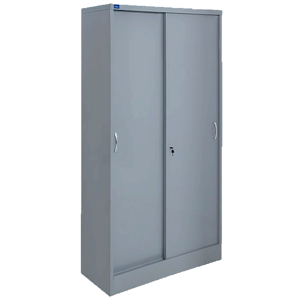Armário de Aço com Portas de Correr e 4 Prateleiras Reguláveis 198x90x50 com Fechadura – Chapa 24
