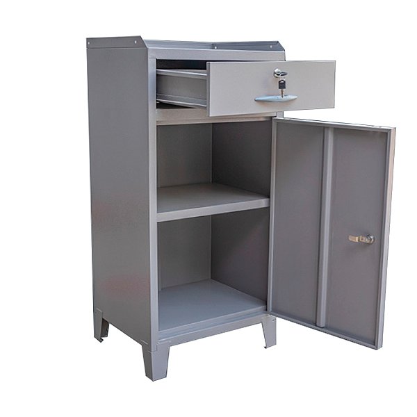 Armário Ferramenteiro de Aço com 1 Gaveta e 1 Porta – 104x47x40cm com Chave