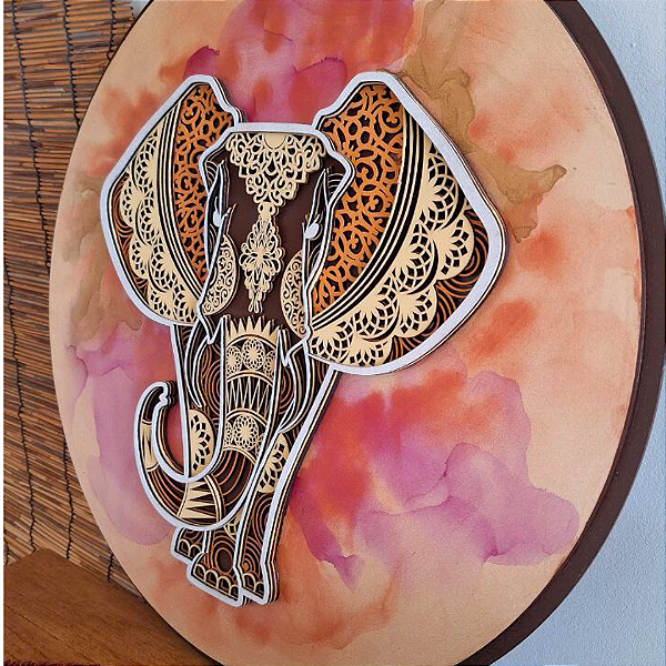 Mandala Elefante Indiano - 50 cm