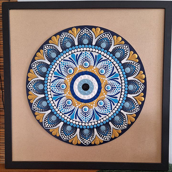Mandala da Proteção Olho grego - com Moldura