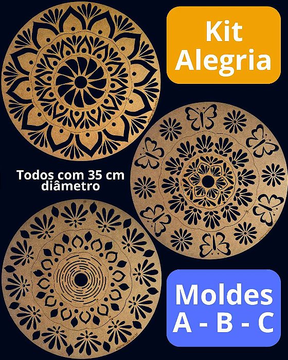 Kit Alegria - Moldes Mandala Fácil