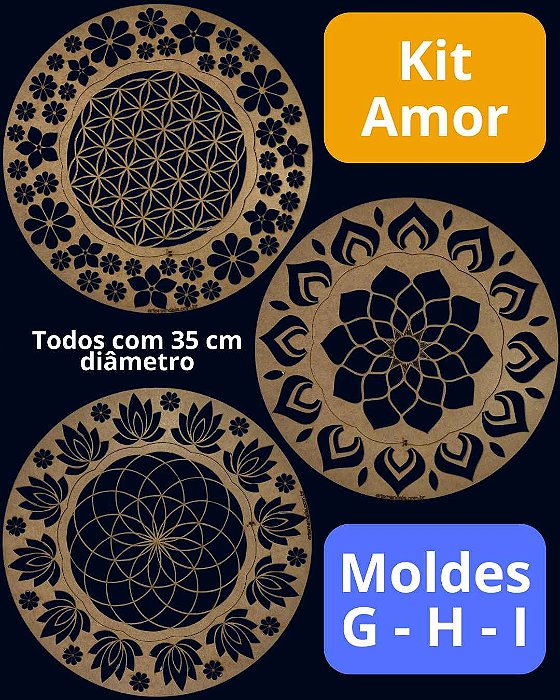 Kit Amor - Moldes Mandala Fácil