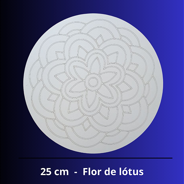 Flor de Lótus - Mandala para pintar em MDF Branco