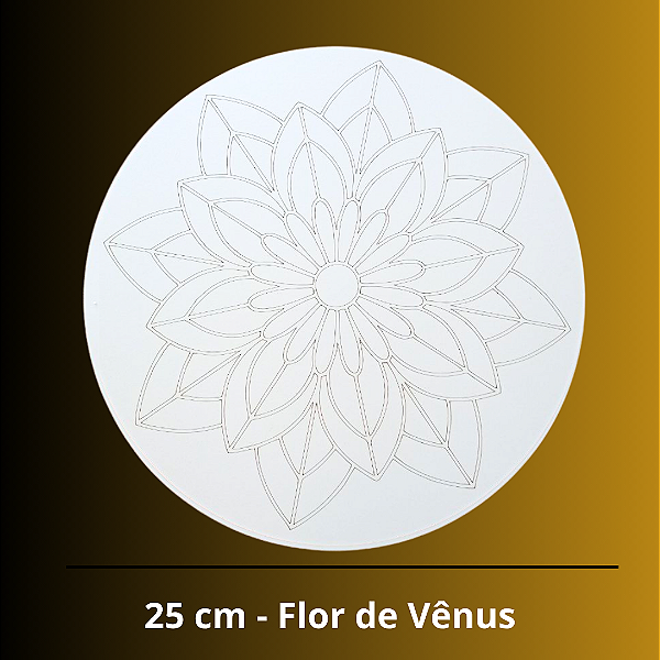 Flor de Vênus - Mandala para pintar MDF Branco
