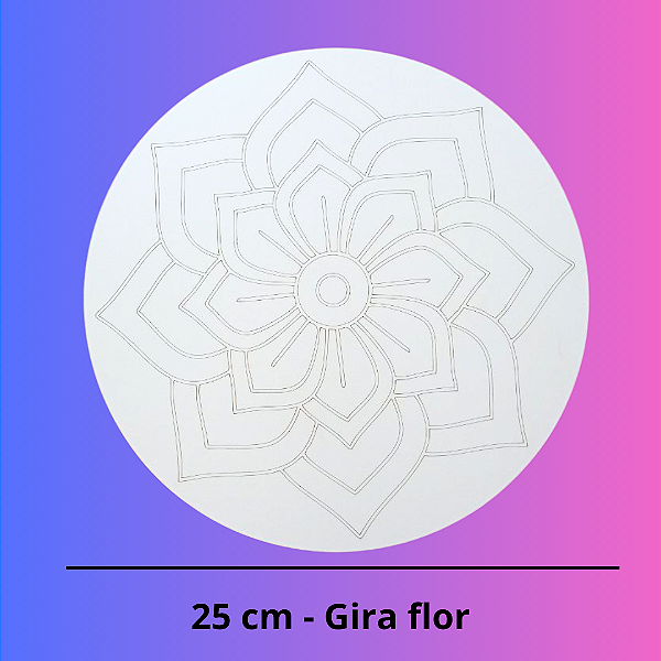 Gira Flor - Mandala para pintar em MDF Branco