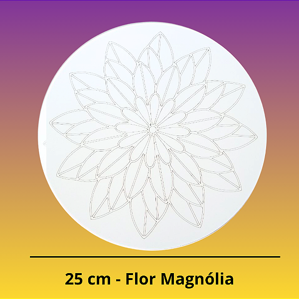 Flor Magnólia - Mandala para pintar com MDF branco