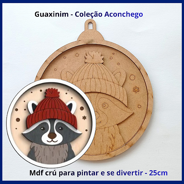 Guaxinim - mdf crú para pintar