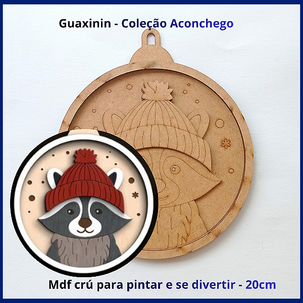 Guaxinim - mdf crú para pintar