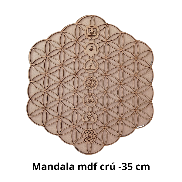 Mandala 3D dos Chakras - mdf crú