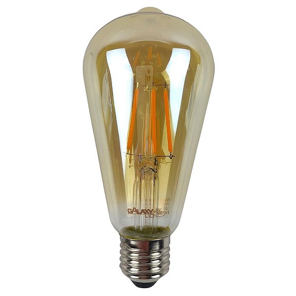 LÂMPADA FILAMENTOLED BULBO ST64 4W AMBAR 2200K BIV GALAXY