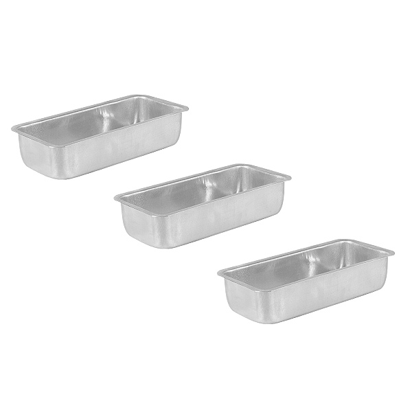 Kit 3 Assadeiras Formas De Pão Caseiro, Gelo E Bolo Inglês