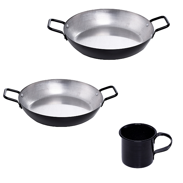 Kit Panelinha Gourmet Nº18 e Nº24 + Canequinha Preta - 40 Peças - FRANQUIA COMODORO