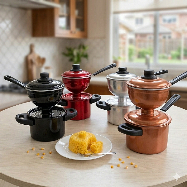 Cuscuzeira Pequena Nordestina Individual Peitinho - CORES