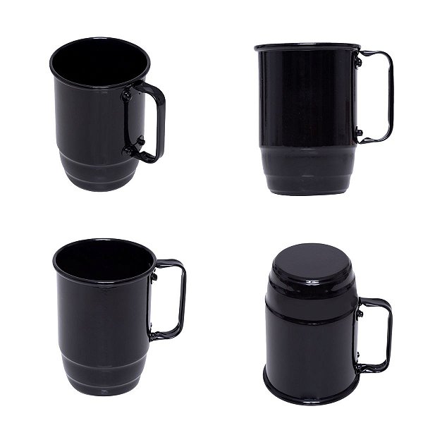 Caneca 500ml para personalizar de Alumínio em Preto Chopp e Cerveja Pint