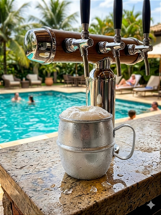 Caneca Barril Térmica Reforçada com Alça - 450 ML