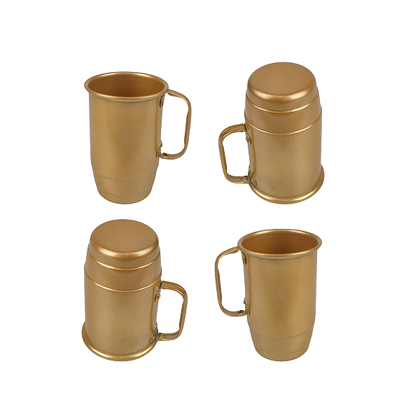 Caneca 500ml para personalizar de Alumínio em Dourado Chopp e Cerveja Pint