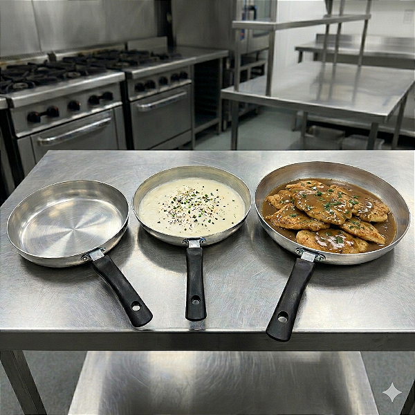 Frigideira Hotel Restaurante Alumínio Polido - Escolha o Tamanho