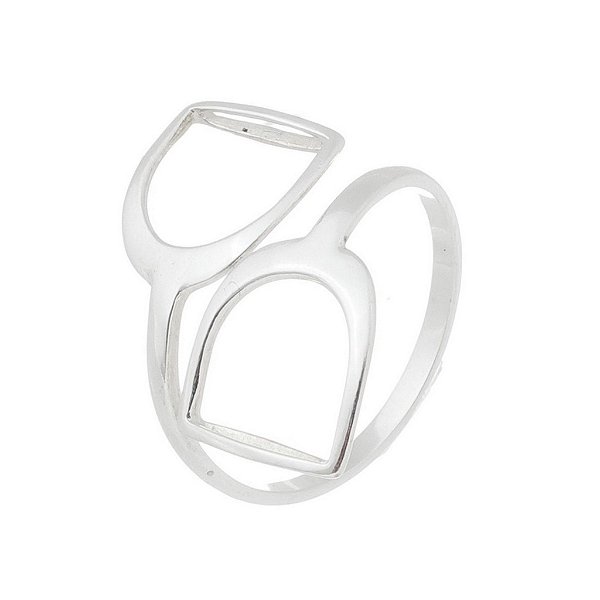 Anel duplo estribo prata 925