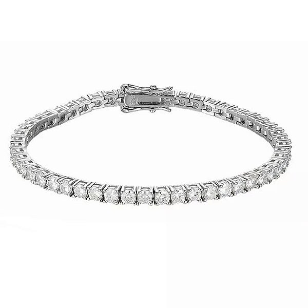 Pulseira Riviera zircônia trava tennis banhada prata 925 PS0146