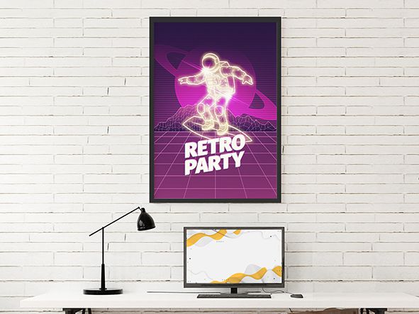 Quadro Decorativo Geek Astronauta Retro