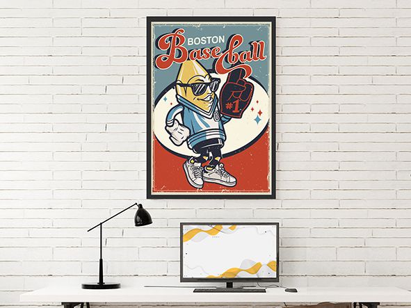 Quadro Decorativo Geek Boston Baseball