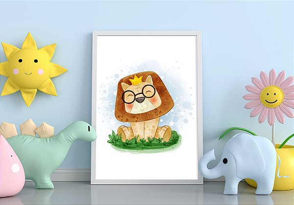 Quadro Decorativo Infantil Cute Lion