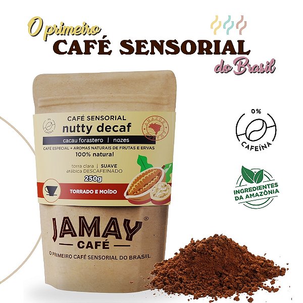 JAMAY Café Nutty DECAF - MOÍDO - Sachê 250g