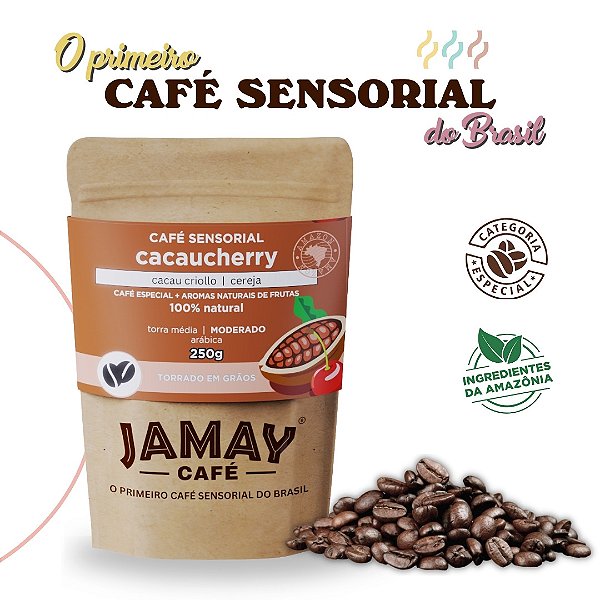 JAMAY Café CacauCherry - GRÃOS - Sachê 250g