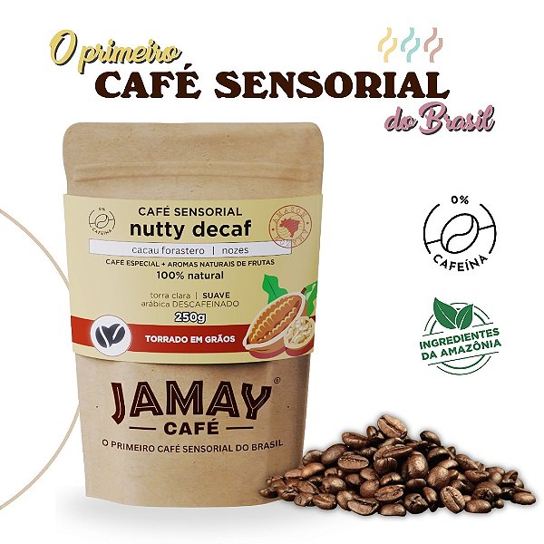 JAMAY Café Nutty DECAF - GRÃOS - Sachê 250g