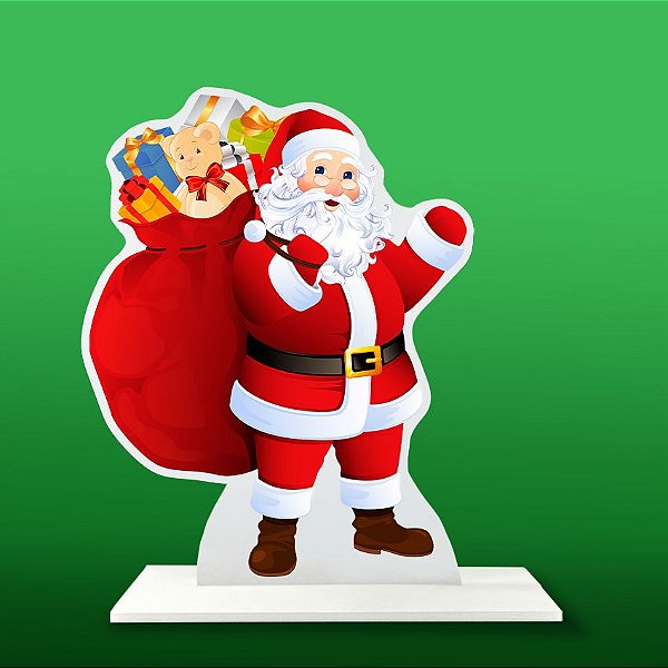 Display Natal Papai-Noel Mesa Enfeite Festa 20cm Unidade