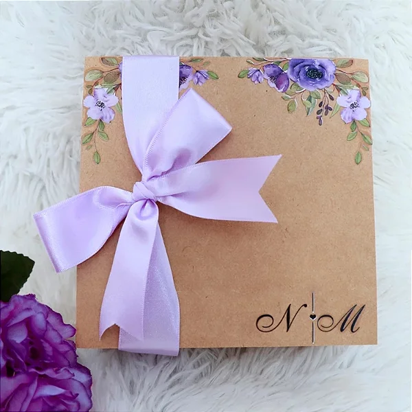 CAIXA MDF PARA LEMBRANCINHA PERSONALIZADO - LILÁS - 1029