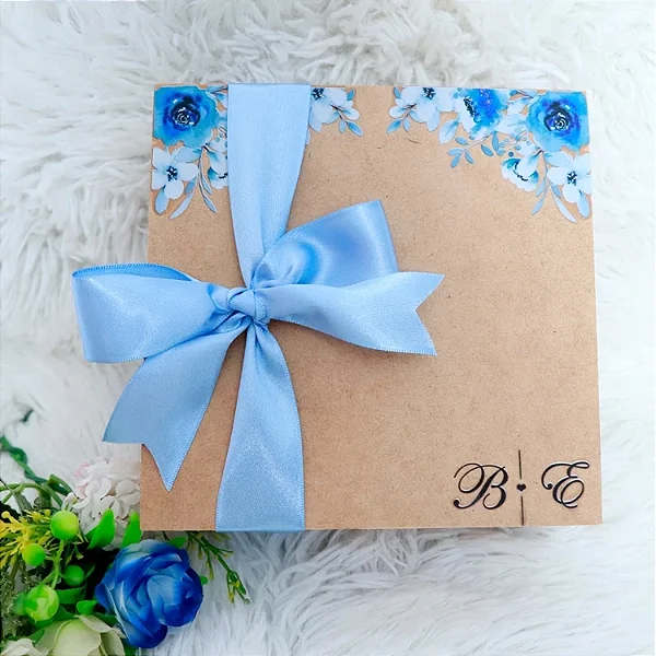 CAIXA MDF PERSONALIZADO PARA LEMBRANCINHA - AZUL - 1033