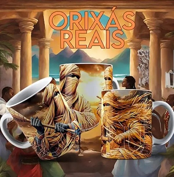 CANECA DE PORCELANA PERSONALIZADO ORIXÁS REAIS - ATOTÔ - 1034