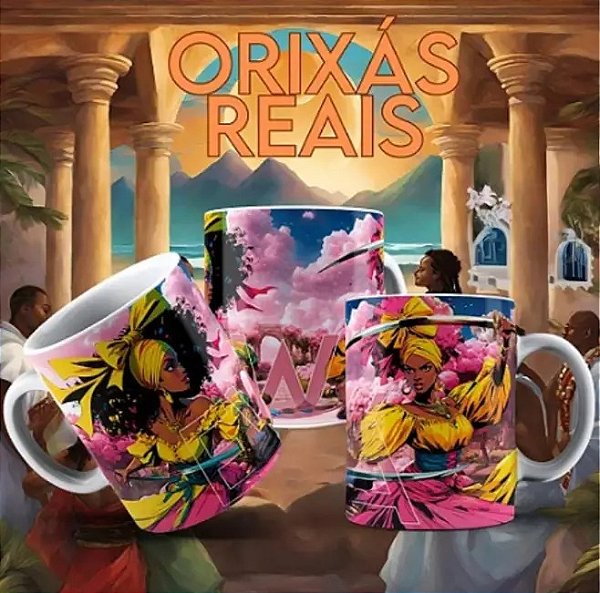 CANECA DE PORCELANA PERSONALIZADO ORIXÁS REAIS - EWA - 1034