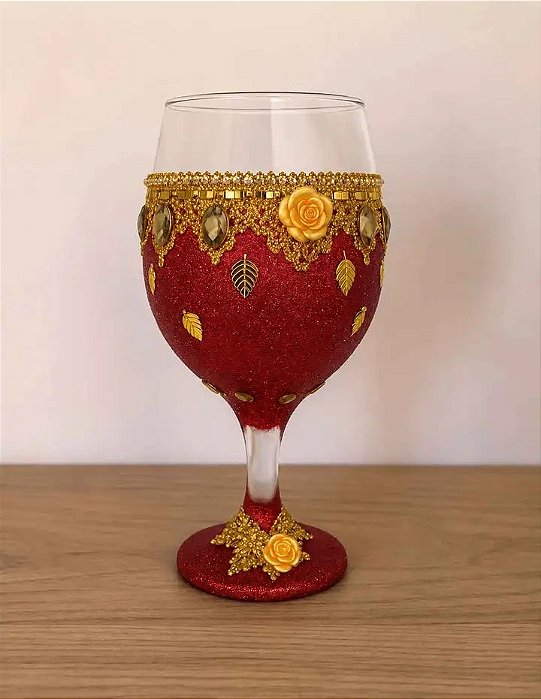TAÇA De VIDRO POMBA GIRA CIGANA COM GLITTER -1013