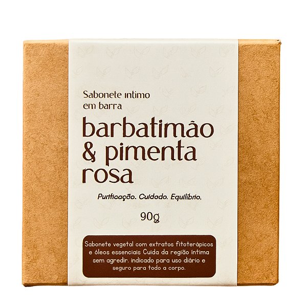 Sabonete Íntimo de Barbatimão e Pimenta Rosa - Regula pH, Hidratante, Antifúngico Natural