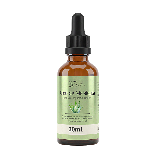 Óleo Essencial de Melaleuca com Aloe Vera 30 mL - Antifúngico, Cicatrizante, Clareador de Manchas