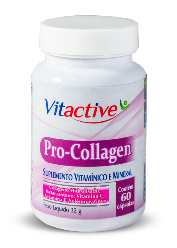 Pro-Collagen Cápsulas - Colágeno com Vitaminas e Minerais Vitactive