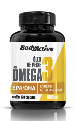 Ômega 3 Óleo de Peixe 1000 MG 120 Cápsulas BodyActive