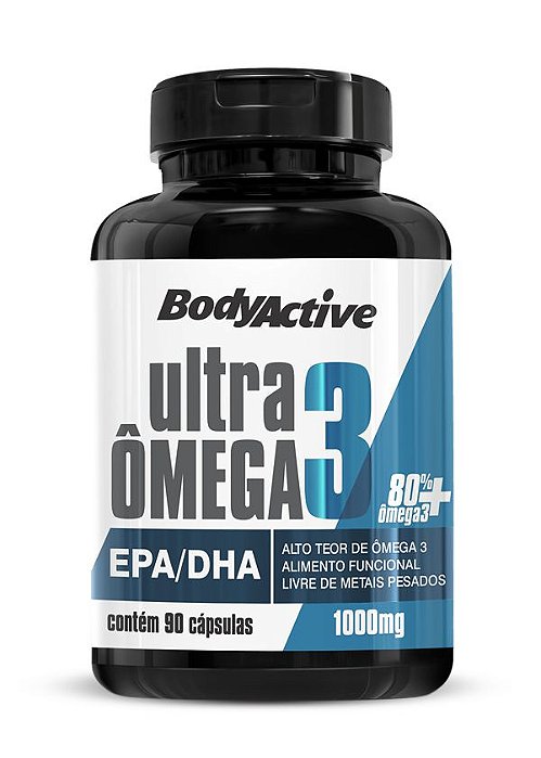 Ultra-Ômega 3 Óleo de Peixe 1000 MG 90 Cápsulas Bodyactive