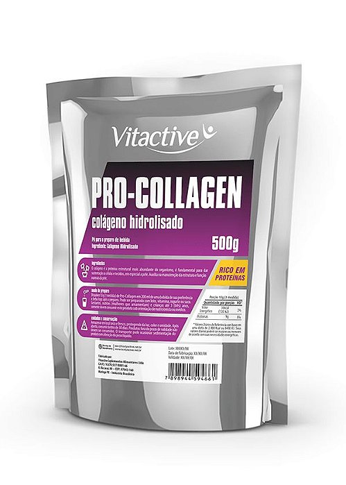 Colágeno Hidrolisado em Pó - Pro-Collagen 500 G Vitactive