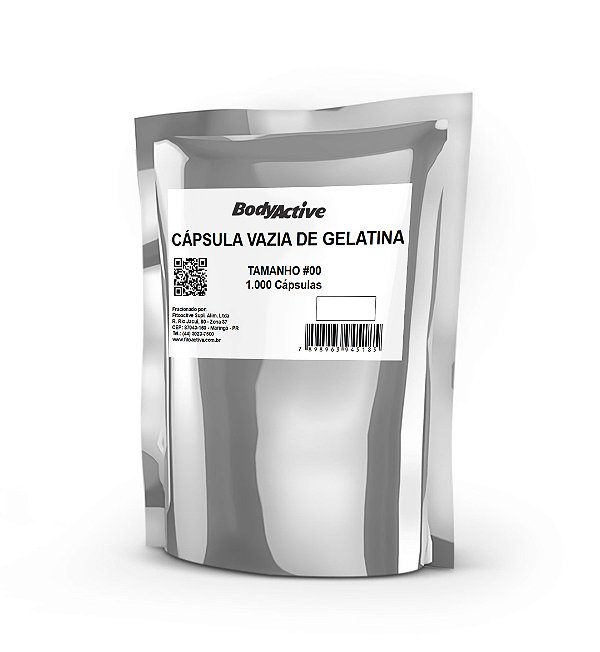 Cápsula Vazia De Gelatina Tamanho 00 Incolor - Pacote 1000 Cápsulas Bodyactive