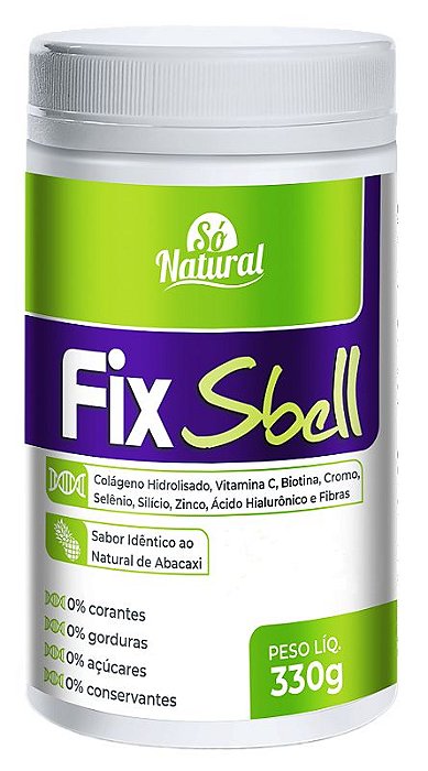 Verisol Colágeno com Ácido Hialurônico Vitaminas e Minerais 330 g Abacaxi FixSbell Só Natural