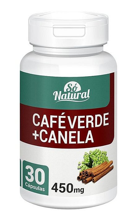 Café Verde com Canela 400 mg 30 Cápsulas Só Natural