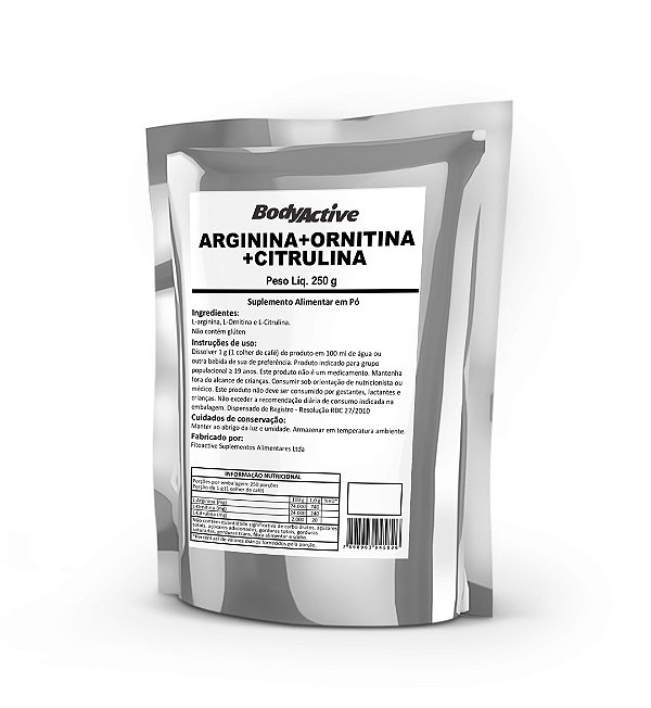 L-Arginina Ornitina Citrulina 250 g em Pó Bodyactive