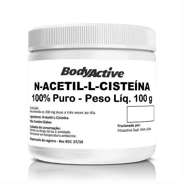 NAC Acetilcisteína (N-Acetil-L-Cisteína) 100 G em Pó Bodyactive