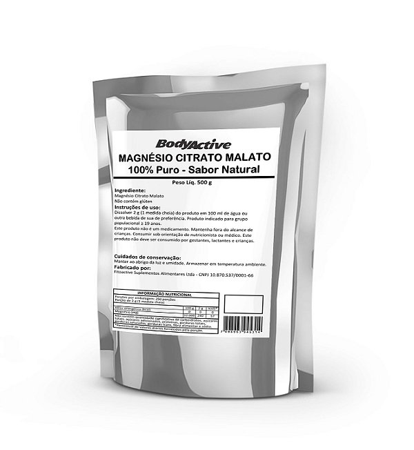 Magnésio Citrato Malato 100% Puro Bodyactive
