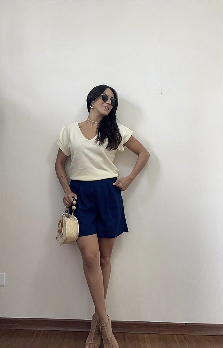 Blusa de tricô Lika Amarela